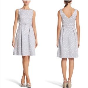 WHBM Gray and White Polka Dot Dress